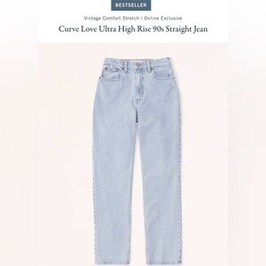 Abercrombie & Fitch 90s Straight Ultra High Rise Curve Love Jeans 12s (31)